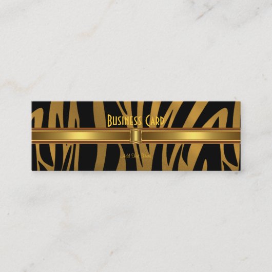 名刺エキゾチックなアフリカのゼブラ金ゴールド スキニー名刺 (正面)