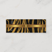 名刺エキゾチックなアフリカのゼブラ金ゴールド スキニー名刺 (裏面)