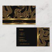 名刺エキゾチックエレガントブラック金ゴールド抽象芸術 名刺 (正面/裏面)
