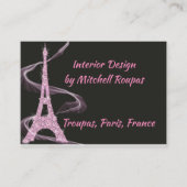 名刺エッフェルタワーinピンクダイヤフェイクモンド 名刺 (正面)