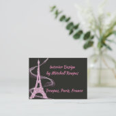 名刺エッフェルタワーinピンクダイヤフェイクモンド 名刺 (スタンド正面)