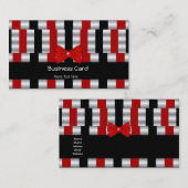 名刺エレガントアールデコレッドシルバーブラインド 名刺 (正面/裏面)