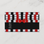 名刺エレガントアールデコレッドシルバーブラインド 名刺 (裏面)