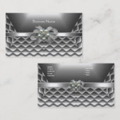 名刺エレガントシルバーボックス弓ジュエル 名刺 (正面/裏面)