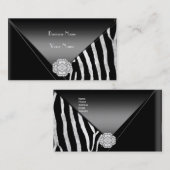 名刺エレガントブラックダイヤモンドジュエル 名刺 (正面/裏面)