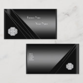 名刺エレガントブラックダイヤモンドジュエル 名刺 (正面/裏面)