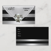 名刺エレガントブラックパールジュエル 名刺 (正面/裏面)