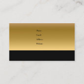 名刺エレガント会社ブラック金ゴールド 名刺 (裏面)
