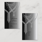 名刺エレガント宝石シルバーグレイ 名刺 (正面/裏面)