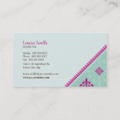 名刺エレガント斜めピンクミントグリーン 名刺 (裏面)
