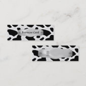 名刺エレガント牛プリント金属皮 スキニー名刺 (正面/裏面)