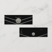 名刺エレガント白黒パール宝石 スキニー名刺 (正面/裏面)