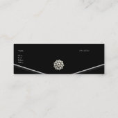 名刺エレガント白黒パール宝石 スキニー名刺 (裏面)