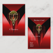 名刺エレガント赤アールデコ金ゴールド宝石 名刺 (正面/裏面)