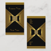 名刺エレガント金ゴールドブラックジュエル 名刺 (正面/裏面)
