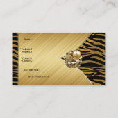 名刺エレガント金ゴールド宝石黒動物 名刺 (裏面)
