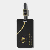 名刺カスタム黒VIP ラゲッジタグ (正面縦)