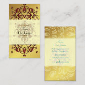 名刺クリムゾンフローラダマスク金ゴールド 名刺 (正面/裏面)