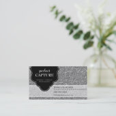 名刺クール捕獲はっきりした銀グリッター 名刺 (スタンド正面)