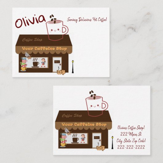 名刺コーヒーショップベーカリー 名刺 (正面/裏面)