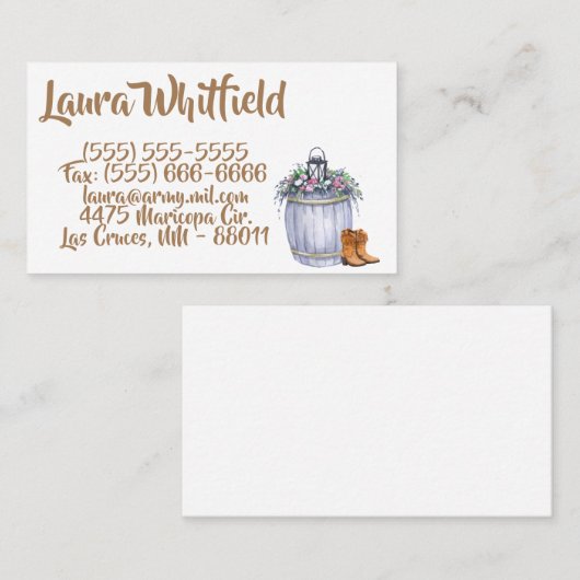 名刺サマーカントリー結婚式素朴水 名刺 (正面/裏面)