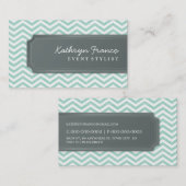 名刺シボクールロンストライプミントグリーングレー 名刺 (正面/裏面)