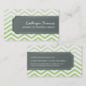 名刺シボクールロンストライプ緑水色 コーリングカード (正面/裏面)