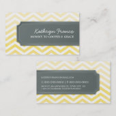名刺シボストライプロン黄水色 コーリングカード (正面/裏面)