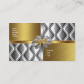 名刺シルバーエレガント金ゴールドBowsTile Trim 名刺 (裏面)
