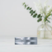 名刺シルバーブルーアールデコ スキニー名刺 (スタンド正面)