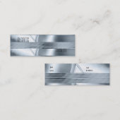 名刺シルバーブルーアールデコ スキニー名刺 (正面/裏面)
