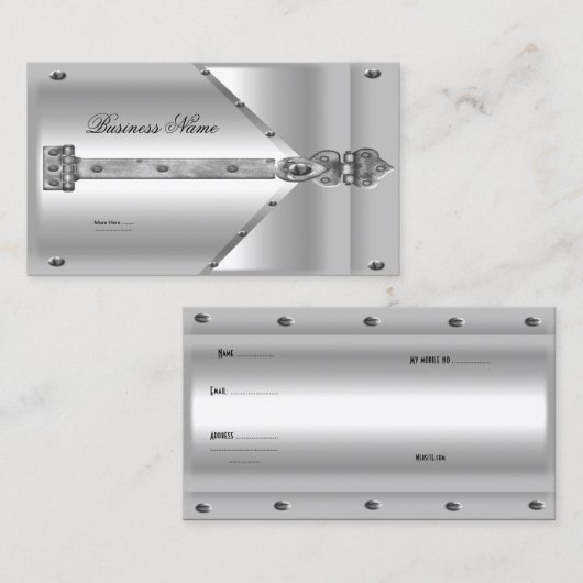 名刺シルバーメタルロックヒンジ 名刺 (正面/裏面)