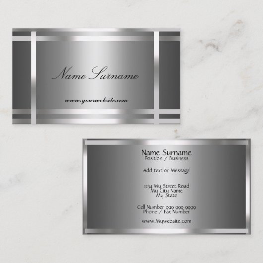 名刺シルバー抽象芸術 名刺 (正面/裏面)