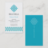 名刺シンプルモチーフモダンターコイズ 名刺 (正面/裏面)