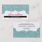 名刺スタイリッシュグリッターキラキラ淡い色のイ 名刺 (正面/裏面)