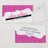 名刺スタイリッシュグリッタースパークはっきりしたピンク 名刺 (正面/裏面)