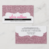 名刺スタイリッシュグリッタースパーク淡い色のピンク 名刺 (正面/裏面)