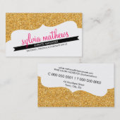 名刺スタイリッシュグリッター金ゴールドピンク 名刺 (正面/裏面)