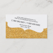 名刺スタイリッシュグリッター金ゴールドピンク 名刺 (裏面)