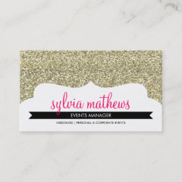 名刺スタイリッシュグリッター金ゴールドピンク 名刺