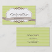 名刺スタイリッシュ洋エレガント緑茶 名刺 (正面/裏面)