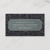 名刺スパークモダンクはっきりしたブラックグリッター 名刺 (裏面)