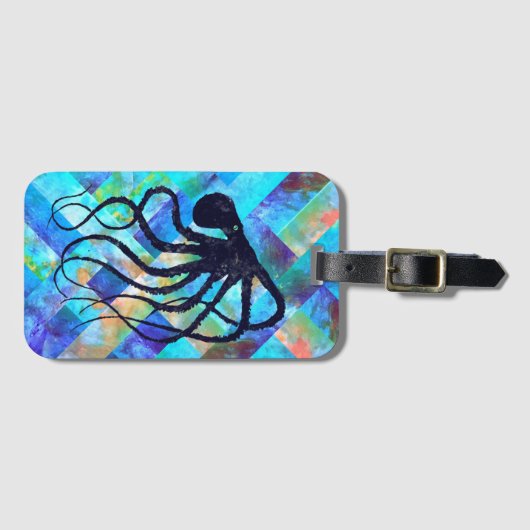 名刺スロットが付いているタコ2の荷物のラベル ラゲッジタグ (正面横)