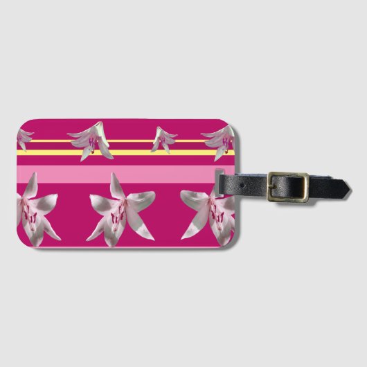 名刺スロット付きピンクラゲージタグ ラゲッジタグ (正面横)