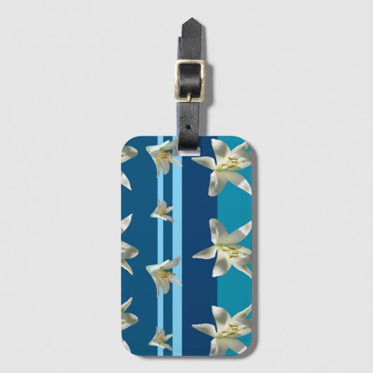 名刺スロット付き青い荷物タグ ラゲッジタグ (正面縦)