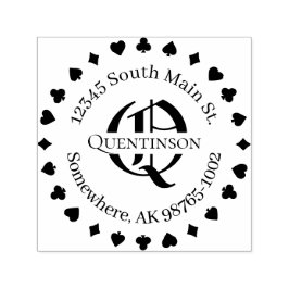 名刺スーツ、住所（モノグラム名印付き） セルフインキングスタンプ