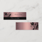 名刺ソフトピンクブラックフローラスキニー スキニー名刺 (正面/裏面)