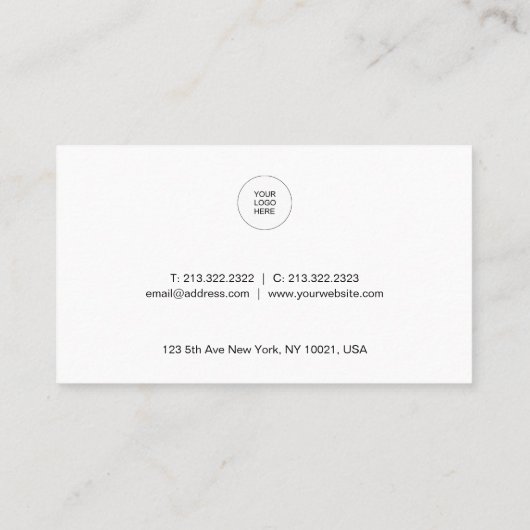 名刺タイポグラフィモダンミニマル 名刺 (裏面)