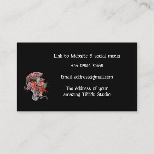 名刺タトゥースカル 名刺 (裏面)
