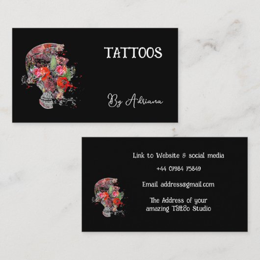 名刺タトゥースカル 名刺 (正面/裏面)